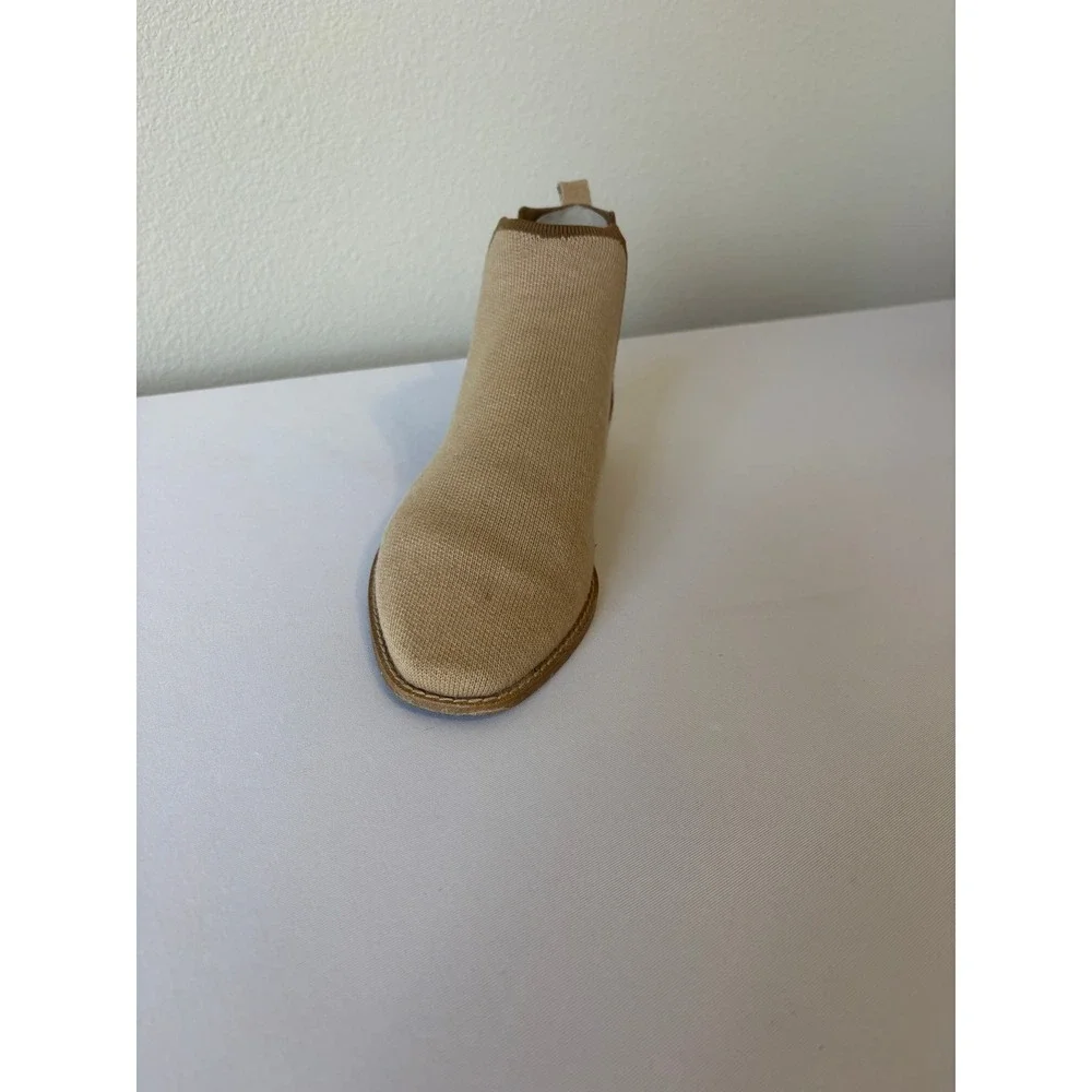 Rothys The Merino Chelsea Tan Knit Ankle Boots Womens 8 Eco Friendly Pull On